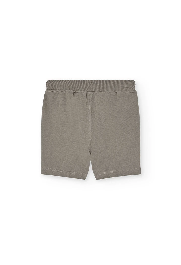 Bermuda basic in maglia per bambino in colore marrone.