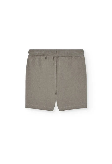 Bermudas básicas de punto para bebé niño en color marrón