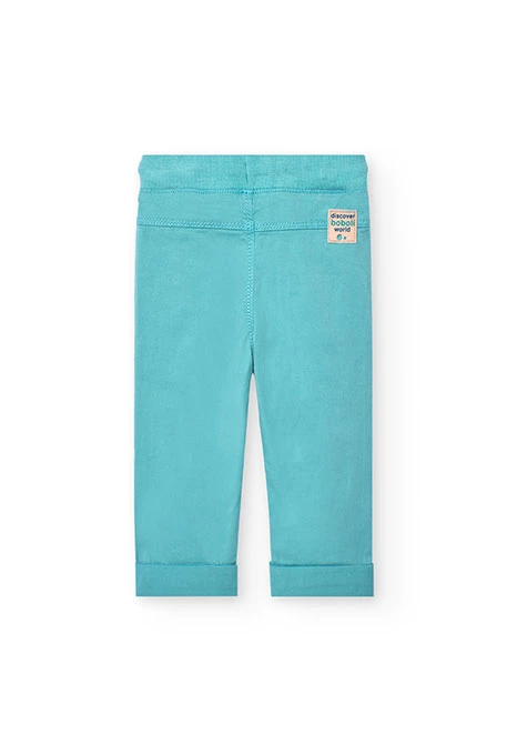 Pantalon en gabardine extensible pour bébé garçon en vert