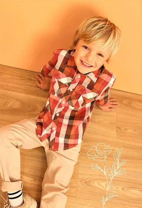 Pantalon en gabardine extensible pour bébé garçon en beige