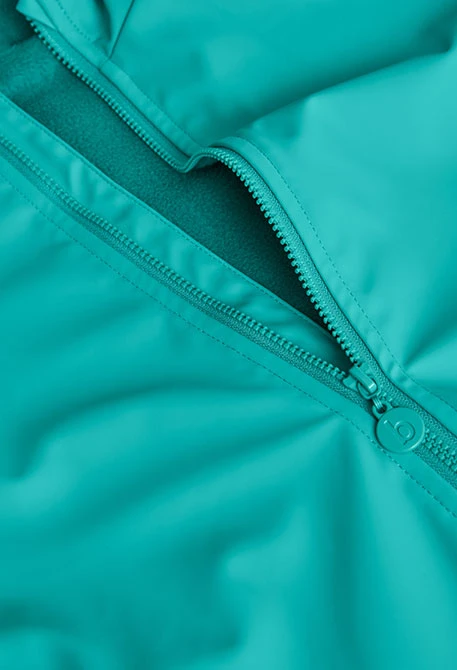 Hooded turquoise green animal raincoat