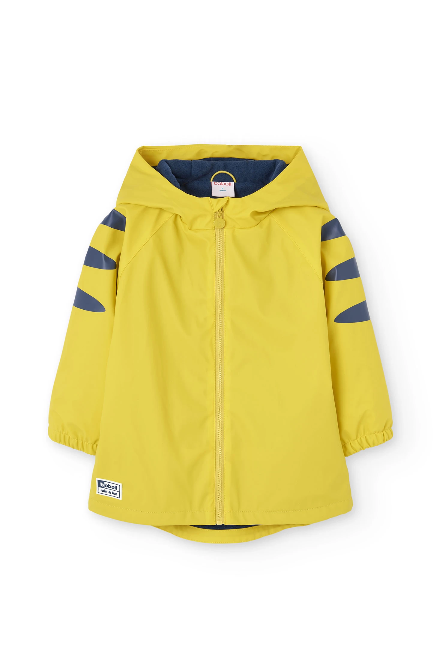 Impermeabile con cappuccio giallo