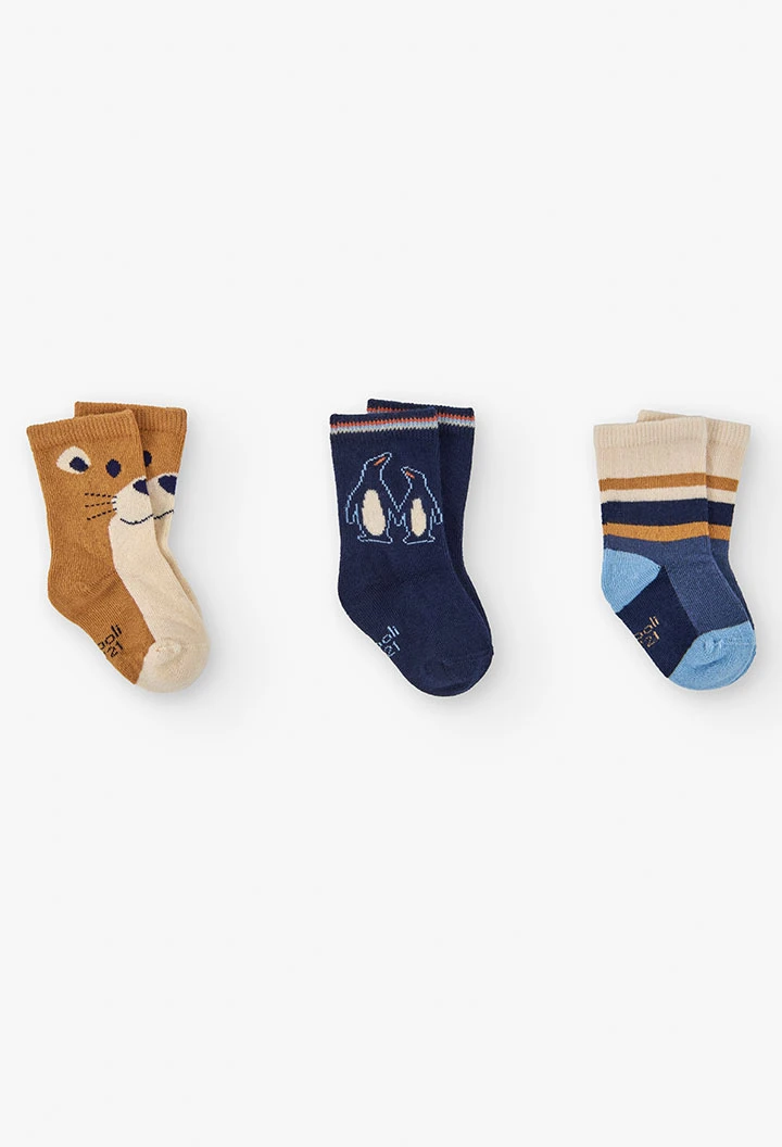 Pack de chaussettes en maille animale