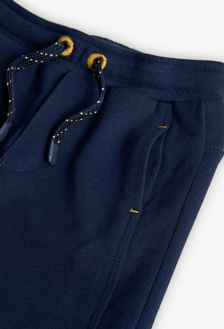 Pantalón niño felpa azul marino