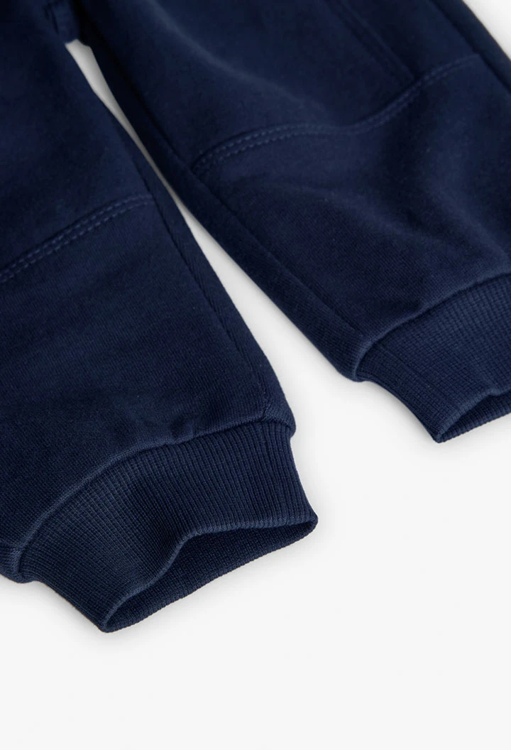 Pantalón niño felpa azul marino