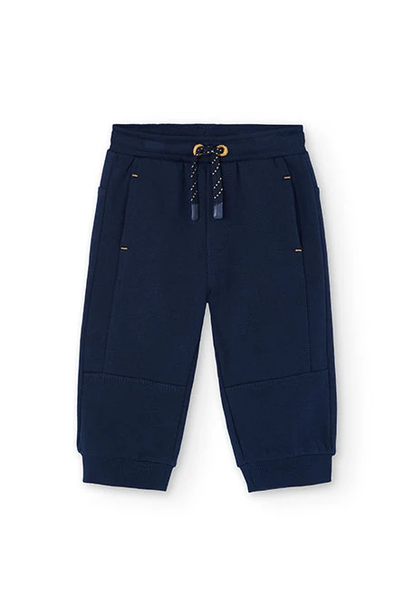 Pantaloni bambino in pile blu navy