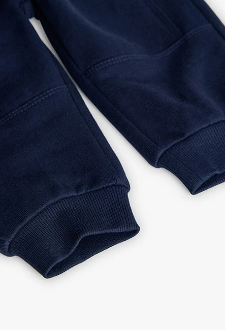 Pantalon garçon en molleton bleu marine