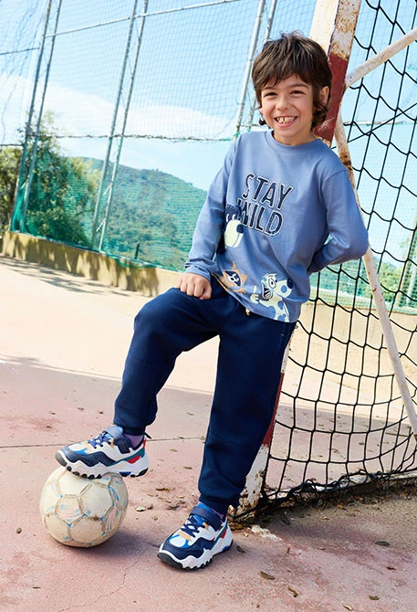 Navy blue fleece boy´s trousers