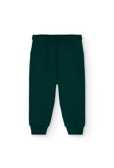 Pantalon garçon en molleton vert