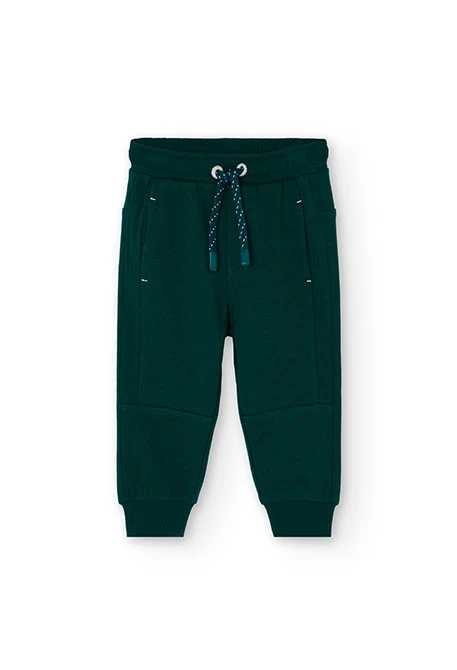 Pantalon garçon en molleton vert
