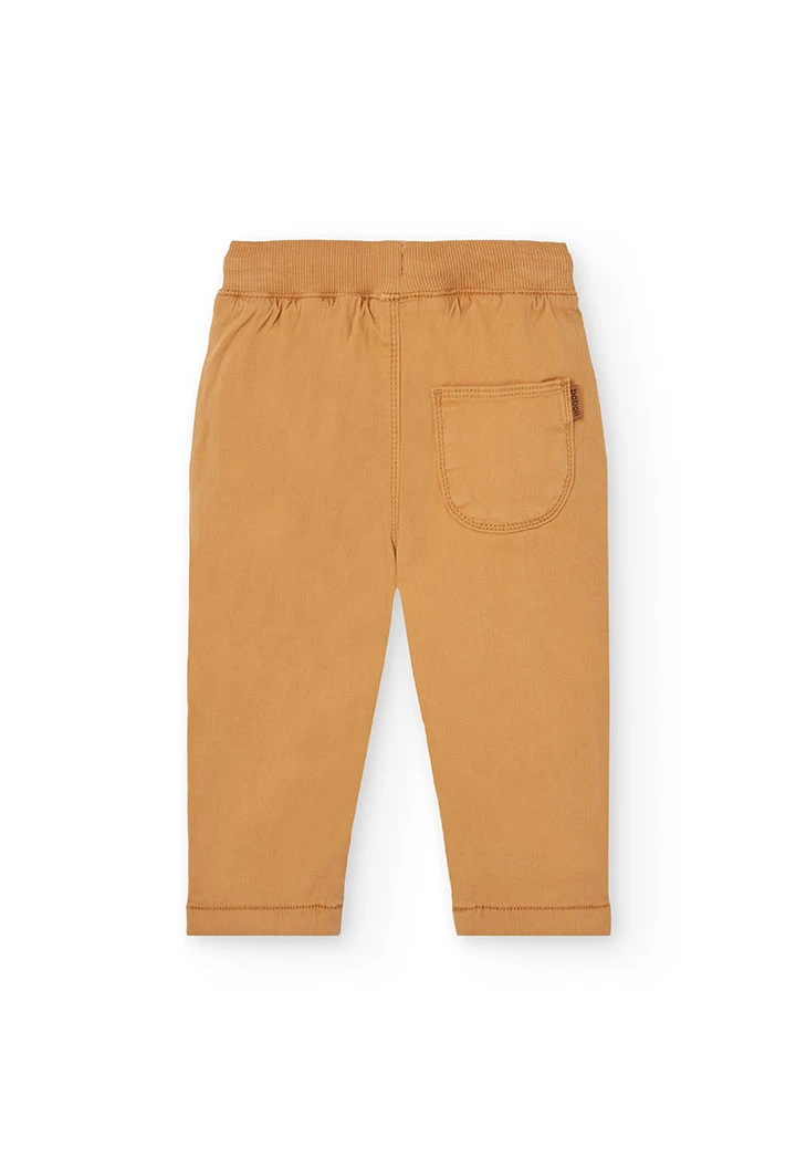 Pantalon garçon en maille élastique jaune