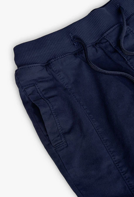 Elastische Strickhose für Jungen in Marineblau