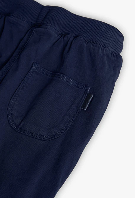 Pantalon garçon maille élastique bleu marine