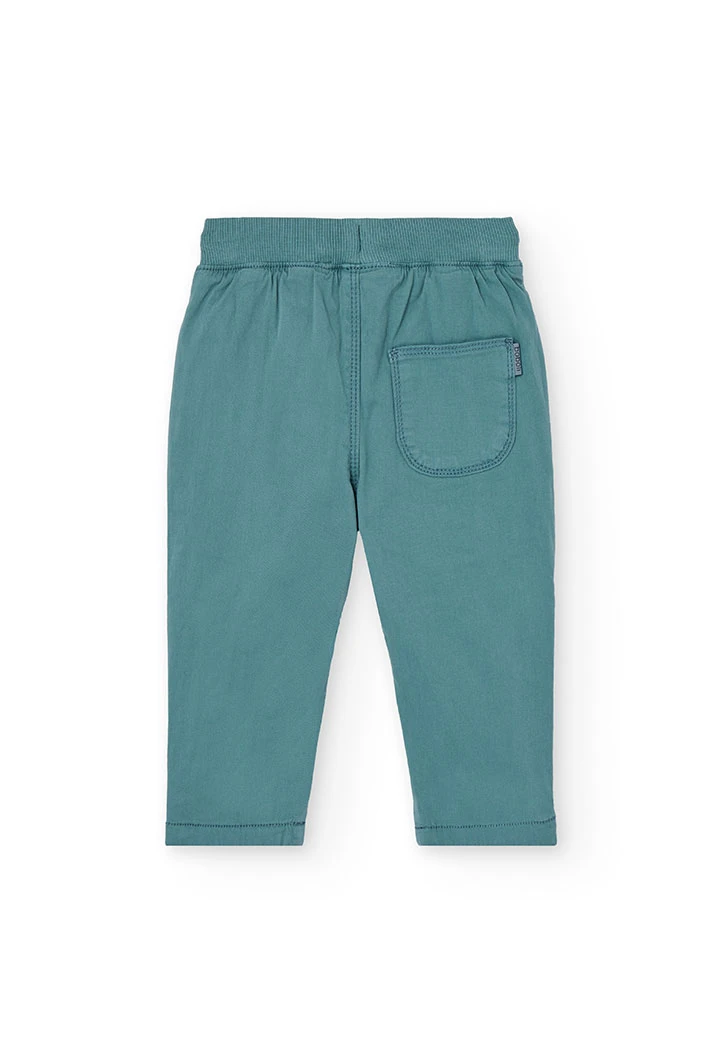 Pantalon garçon maille élastique verte
