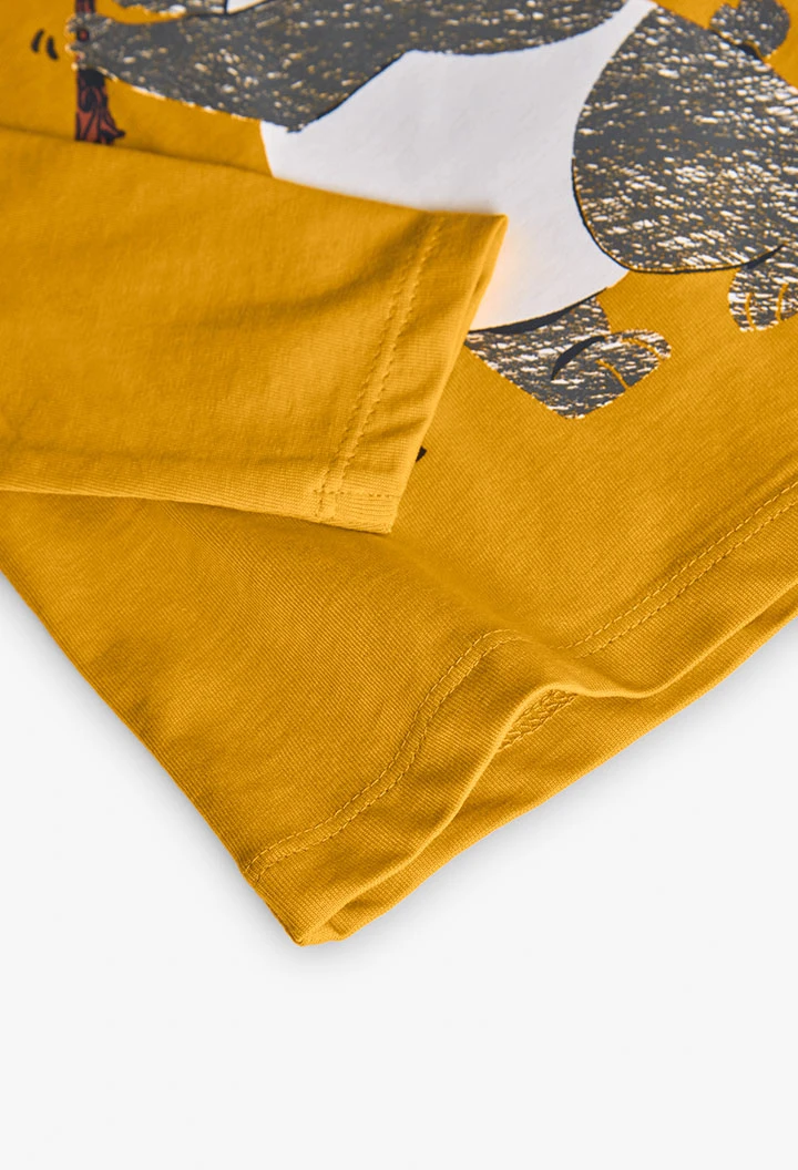 Camiseta niño amarillo oso panda