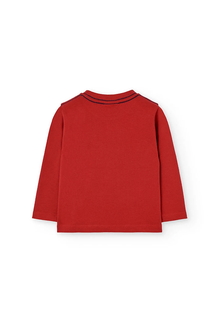 Burgundy printed knit boy´s t-shirt