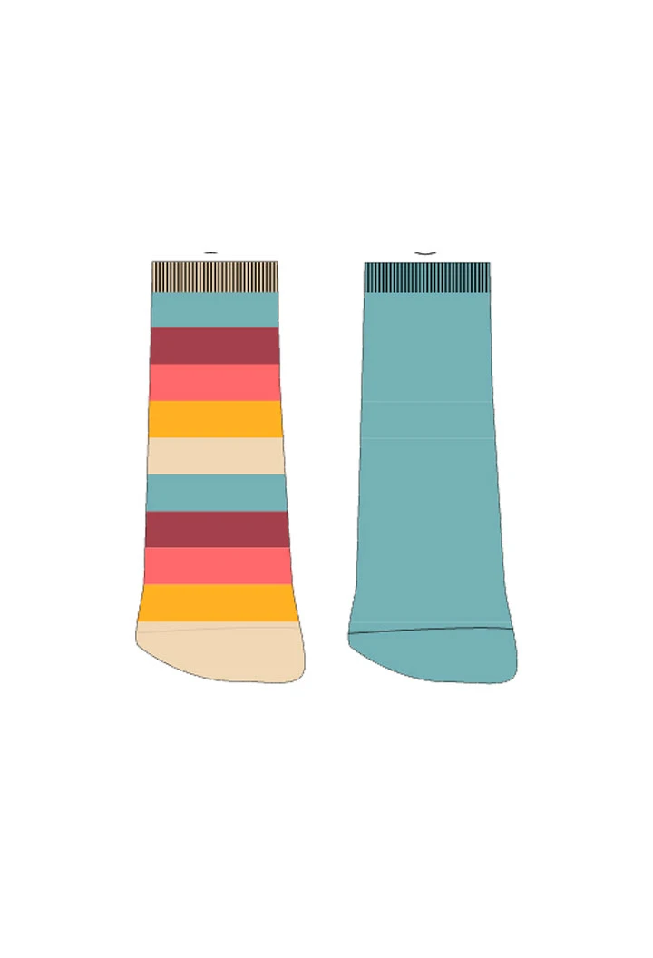 Chaussettes en tricot à rayures vertes