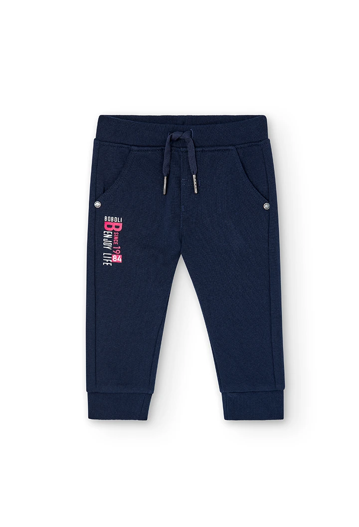 Fleece trousers basic for baby boy -BCI
