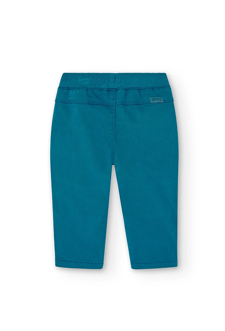 Stretch gabardine trousers for baby -BCI