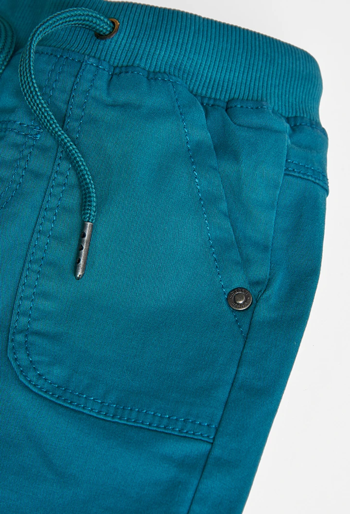 Pantalón gabardina elástica de bebé azul klein -BCI