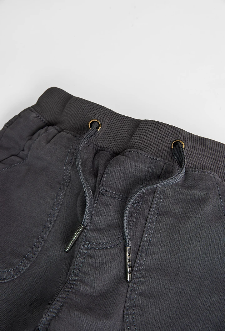 Stretch gabardine trousers for baby -BCI