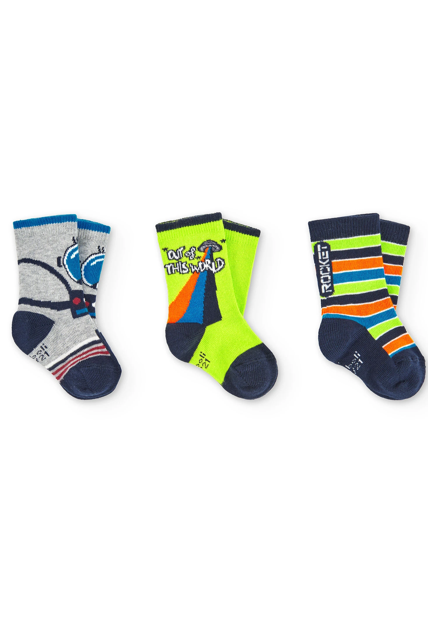 Pack de 5 pares de calcetines para niño - verde medio bicolor/multicolor