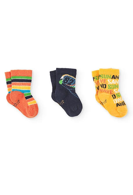 Pack of baby boy socks in yellow