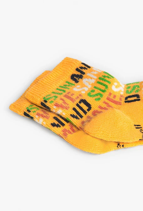 Pack of baby boy socks in yellow