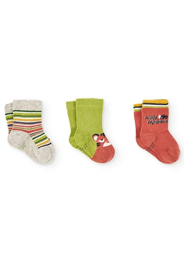 Pack Socken für Baby-Jungen in Farbe Grün