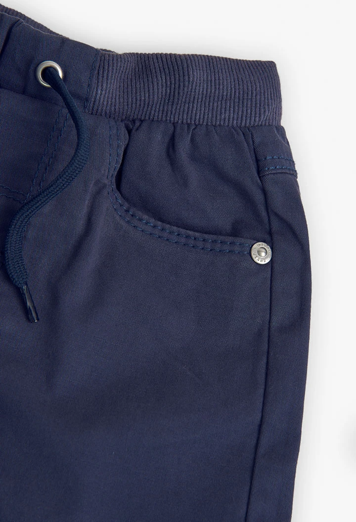 Gabardine-Bermuda-Shorts,  für Baby-Jungen in Farbe Marineblau