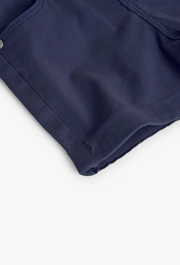 Gabardine-Bermuda-Shorts,  für Baby-Jungen in Farbe Marineblau