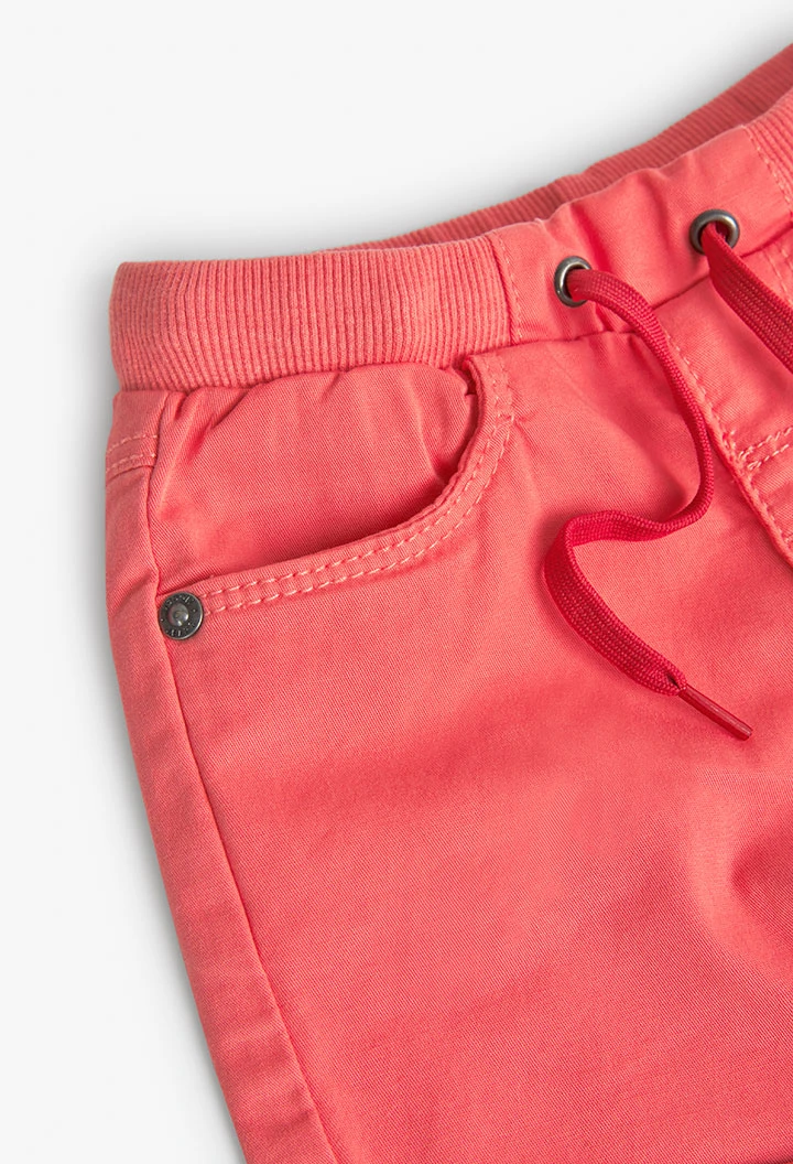 Gabardine-Bermuda-Shorts, für Baby-Jungen, in  Farbe Rot