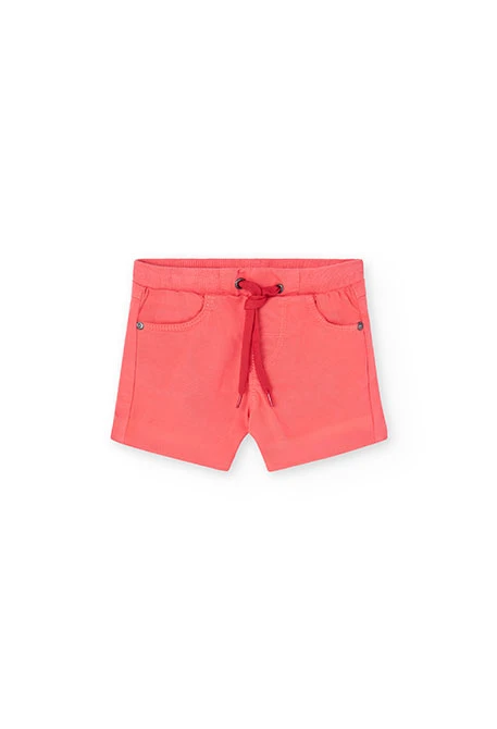 Baby boy's red gabardine bermuda shorts