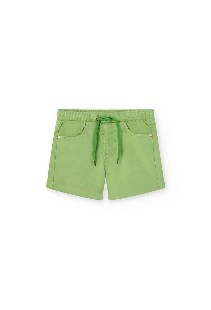 Gabardine-Bermuda-Shorts, für Baby-Jungen,  in Farbe Grün