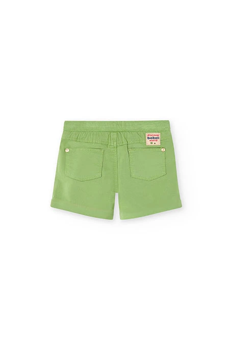 Baby boy's green gabardine bermuda shorts