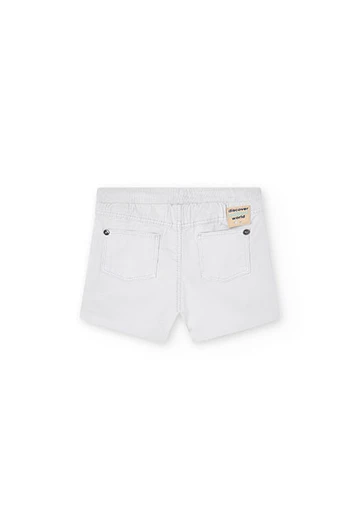 Gabardine-Bermuda-Shorts, für Baby-Jungen, in Farbe Beige