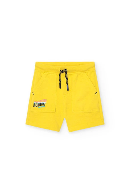 Strick-Bermuda-Shorts einfach, für Baby-Jungen, in Farbe Gelb