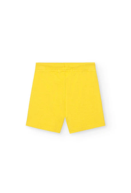 Basic knit shorts for baby boys in yellow