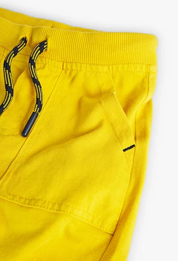 Bermuda tricoté basic pour bébé garçon, couleur jaune