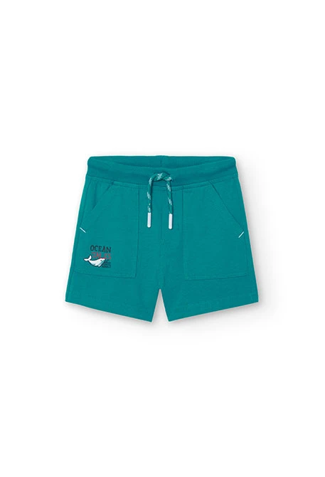 Basic knit shorts for baby boys in green