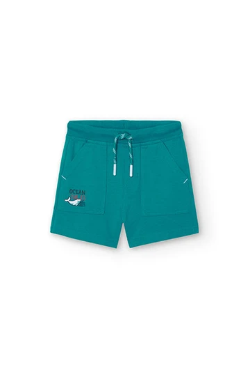 Strick-Bermuda-Shorts einfach, für Baby-Jungen, in Farbe Grün