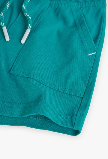 Bermuda tricoté basic pour bébé garçon en couleur verte