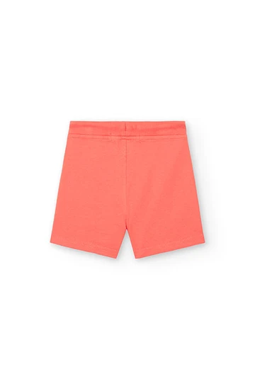 Strick-Bermuda-Shorts einfach, für Baby-Jungen, in Farbe Orange