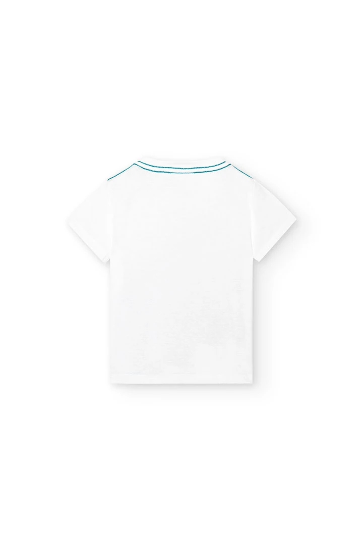 Camiseta blanca de punto de bebé niño