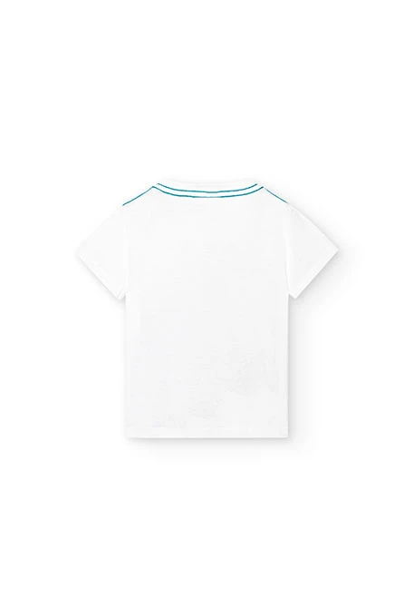 Camiseta blanca de punto de bebé niño