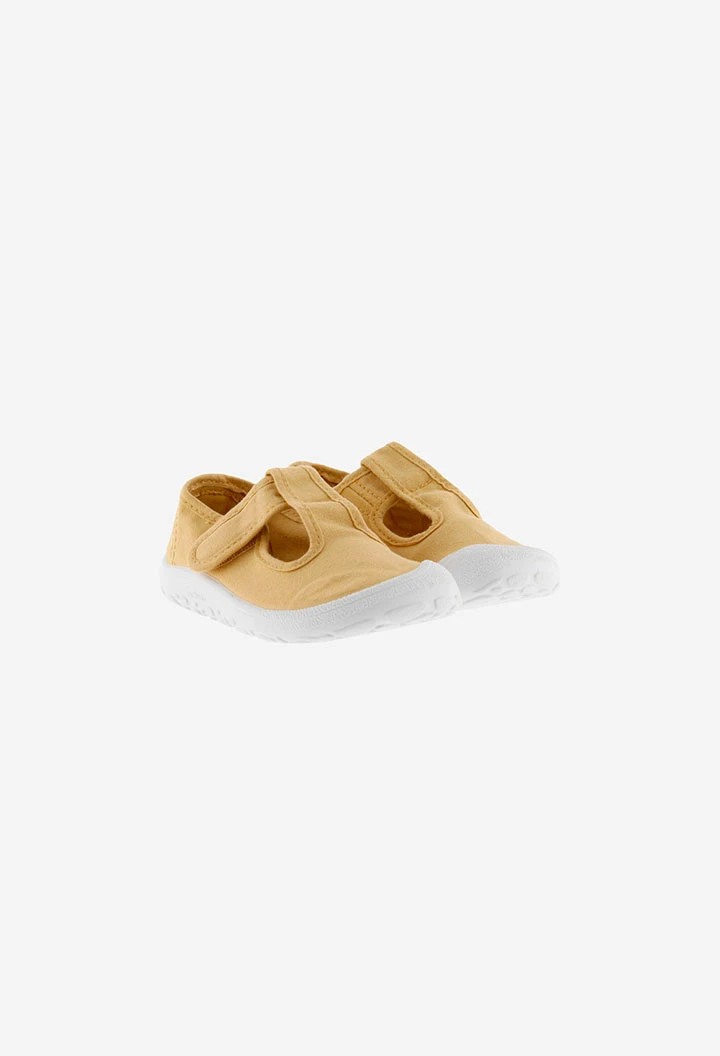 Sandales en toile jaune