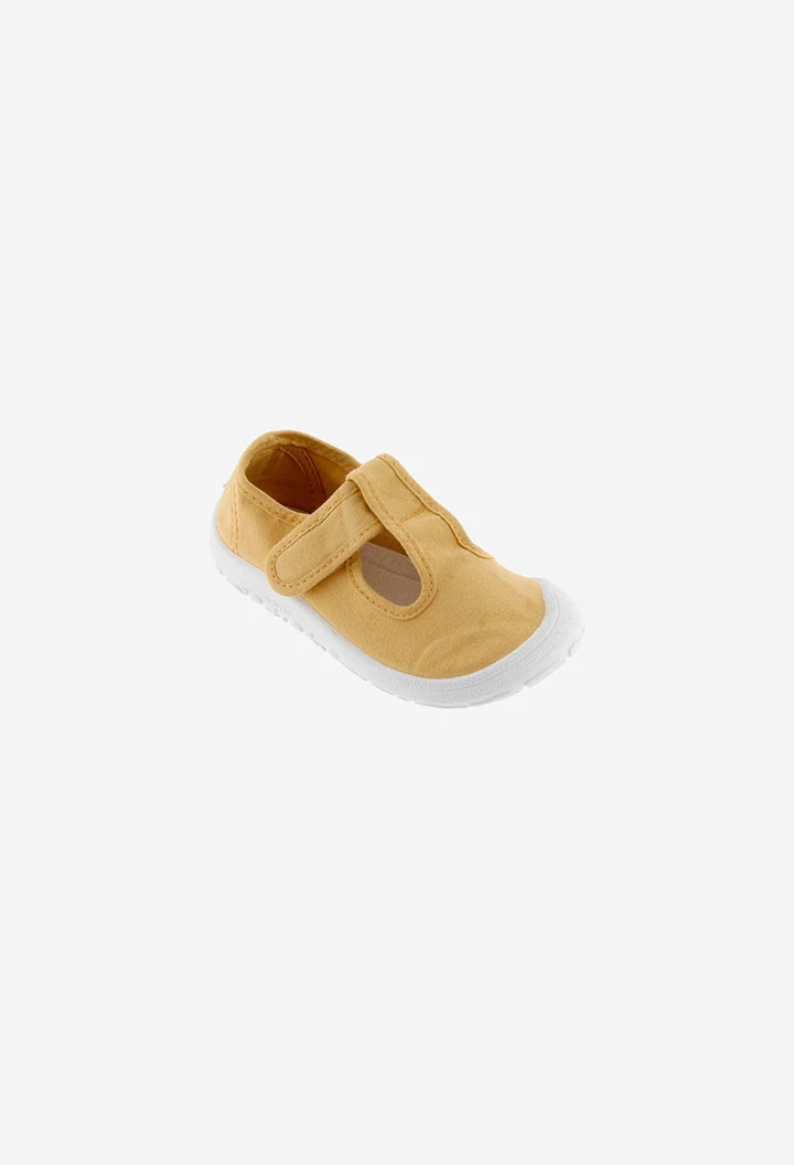 Sandales en toile jaune