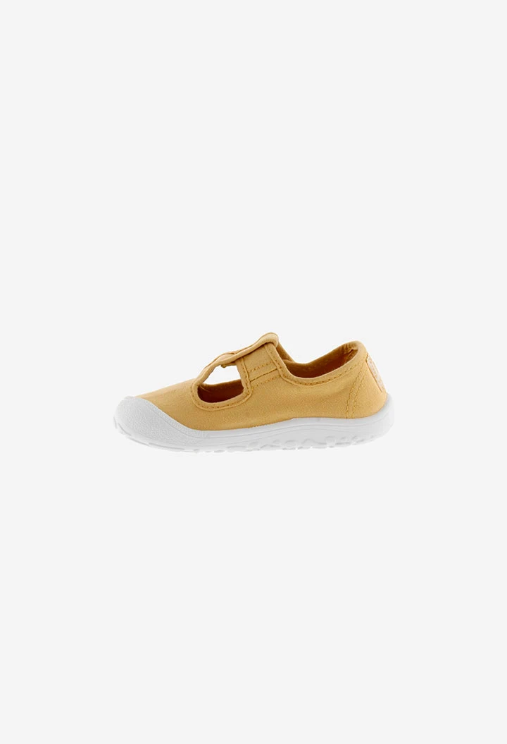 Sandales en toile jaune
