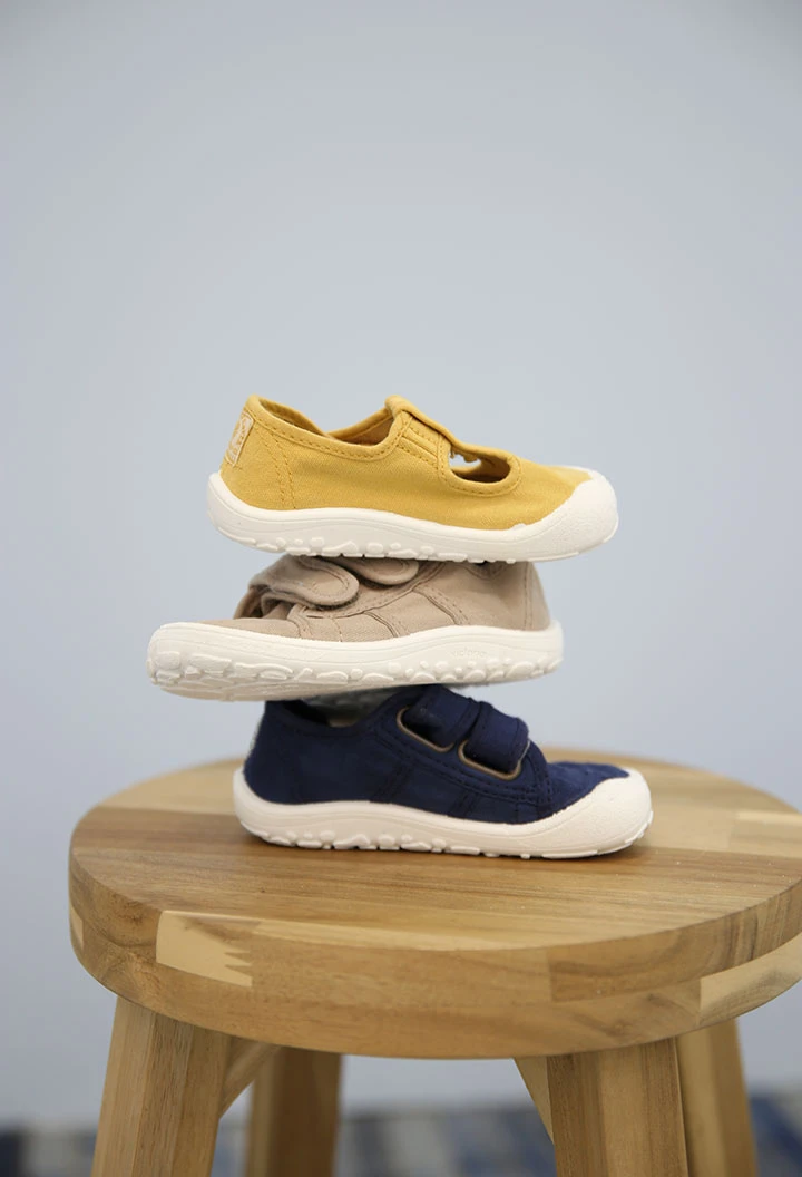 Basket Bosco barefoot canvas in navy blue