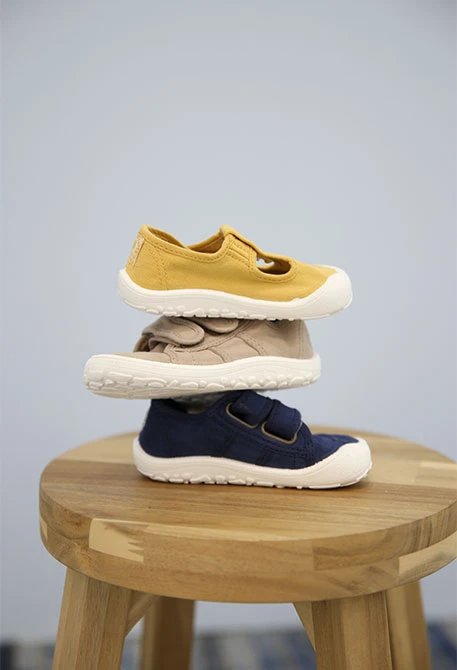 Basket Bosco barefoot canvas in navy blue